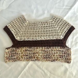 handmade crochet short sleeve mesh top